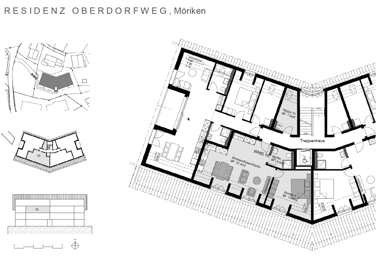 Plan 1. Dachgeschoss 2 ½-Zimmer-Wohnung 10